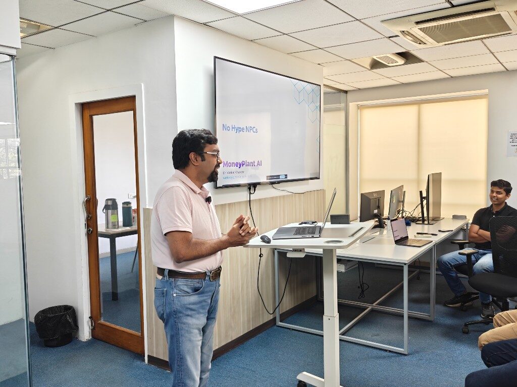 Dr. Venkat Chandar presenting MoneyPlant.AI – Shipping AI Without Breaking Your Game